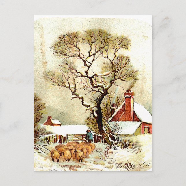 Cartão postal Vintage Winter Scense (Frente)
