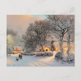 Cartão Postal Vintage Winter Sled Divertido Na Neve