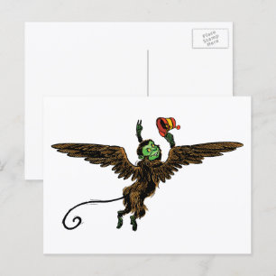 Cartão Postal Vintage Wizard of Oz, macaco voador Mau