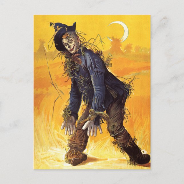 Cartão Postal Vintage Wizard of Oz Scarecrow (Frente)