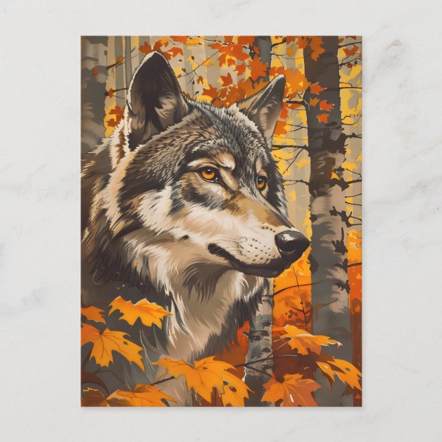 Cartão Postal Vintage Wolf Portrait (Frente)