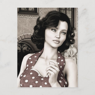 Cartão Postal Vintage Woman