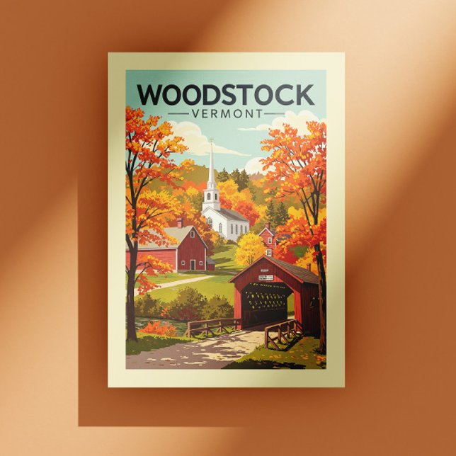 Cartão Postal Vintage Woodstock Vermont (Criador carregado)