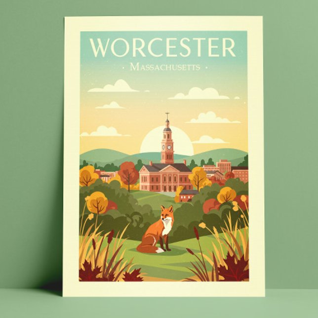 Cartão Postal Vintage Worcester Massachusetts (Criador carregado)