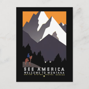 Cartão Postal "Vintage WPA Montana Poster"