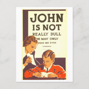 Cartão Postal Vintage WPA Poster "John não é realmente estúpido"