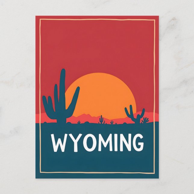 Cartão postal Vintage Wyoming (Frente)