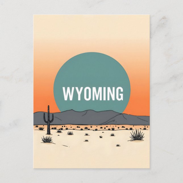 Cartão postal Vintage Wyoming (Frente)
