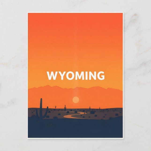 Cartão postal Vintage Wyoming (Frente)