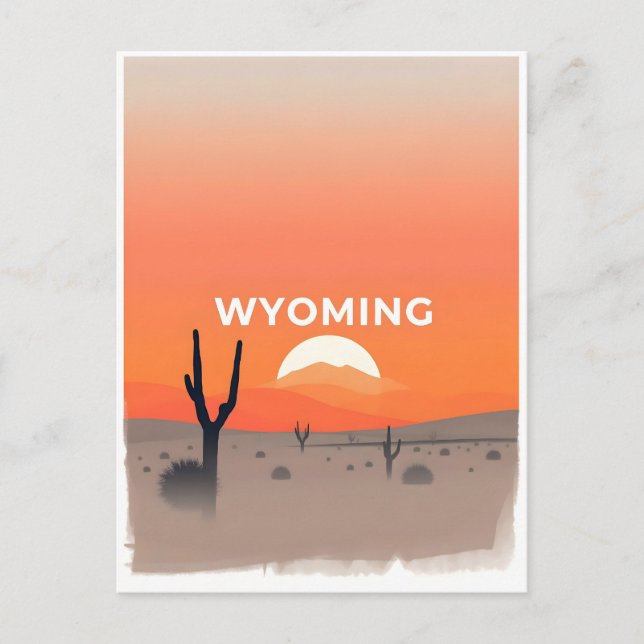 Cartão postal Vintage Wyoming (Frente)