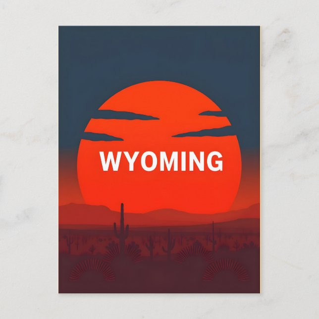 Cartão postal Vintage Wyoming (Frente)