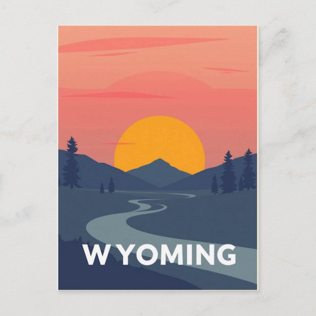 Cartão postal Vintage Wyoming (Frente)