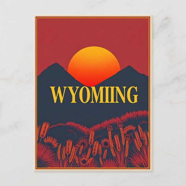 Cartão postal Vintage Wyoming (Frente)