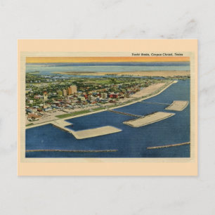 Cartão Postal Vintage Yacht Basin, Corpus Christi, Texas