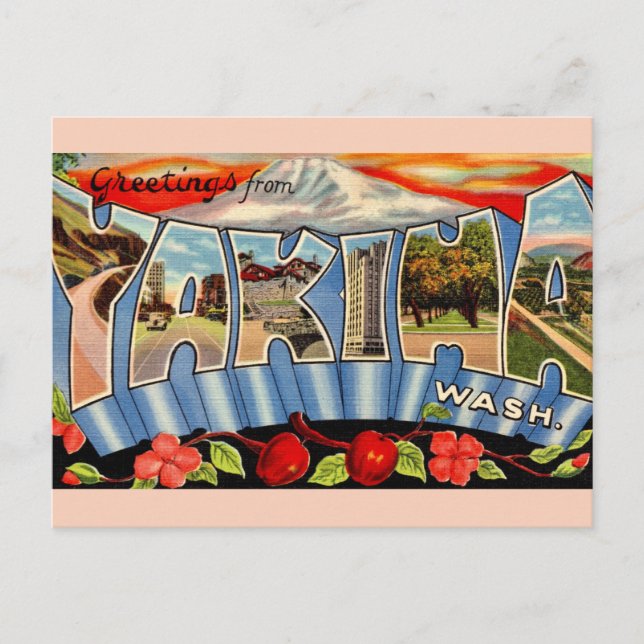 Cartão Postal Vintage Yakima Washington (Frente)