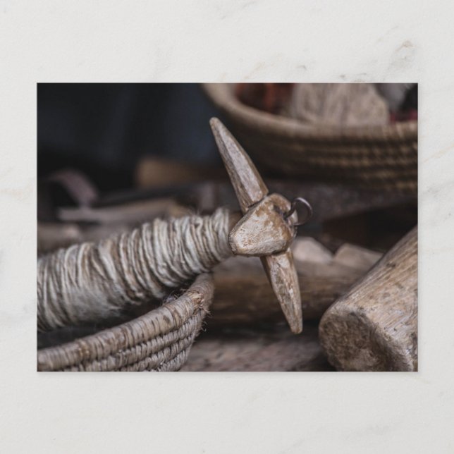 Cartão Postal Vintage Yarn Spindle (Frente)