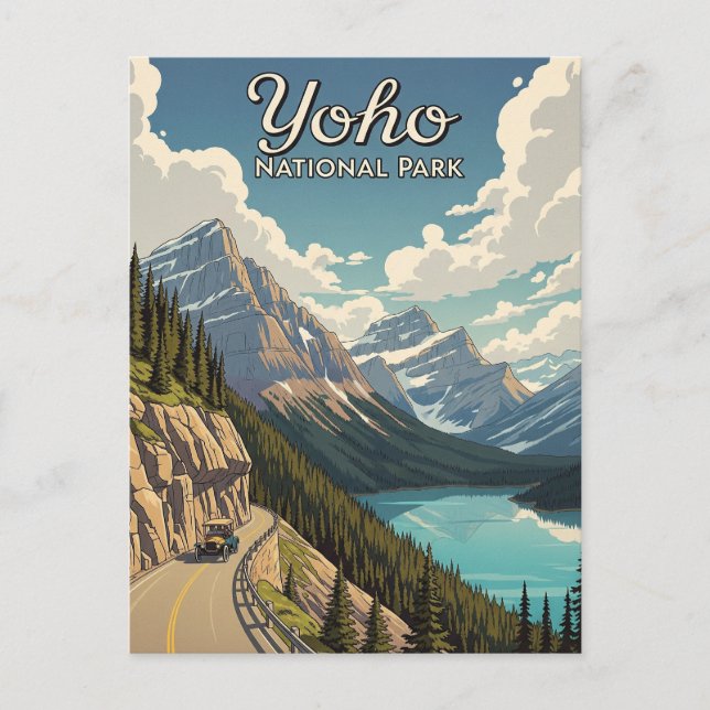 Cartão Postal Vintage Yoho National Park Canadá (Frente)