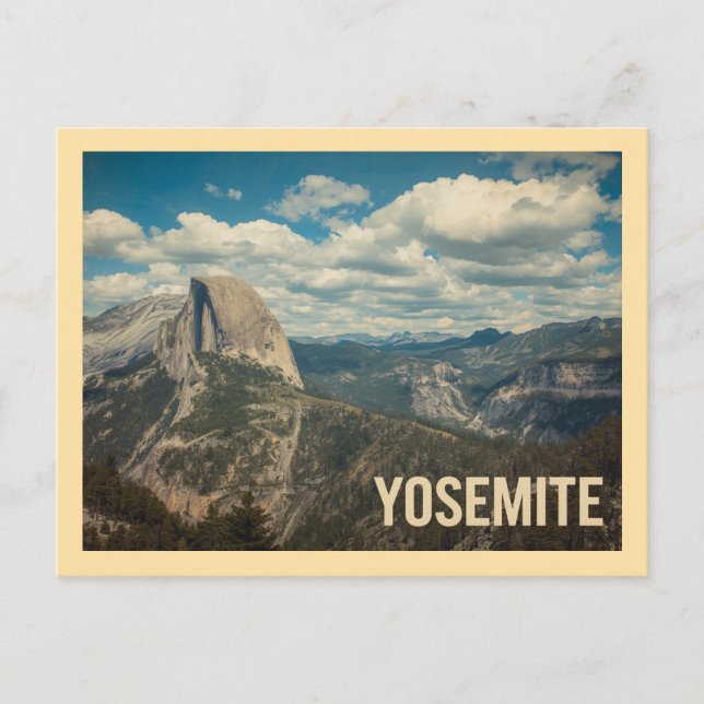 Cartão Postal Vintage Yosemite Viagem (Frente)