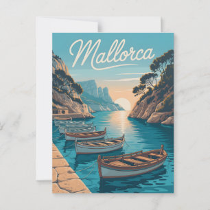 Cartão Postal Vintagem costeira de Maiorca