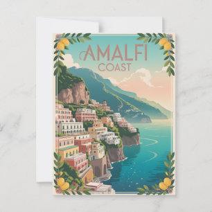 Cartão Postal Vintagem da Costa Amalfi