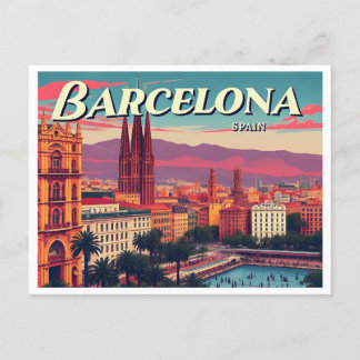 CARTÃO POSTAL VINTAGEM DE ESPANHA DE BARCELONA