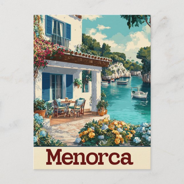 Cartão Postal Vintagem de Menorca (Frente)