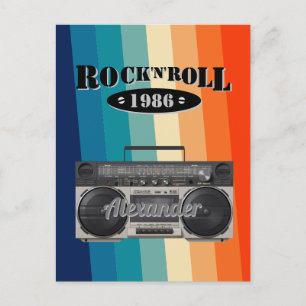 Cartão Postal Vintagem de música rochosa n rolo