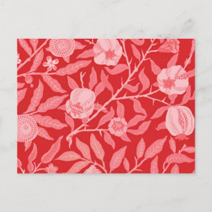 Cartão Postal Vintagem de romã em Vermelho de Natal