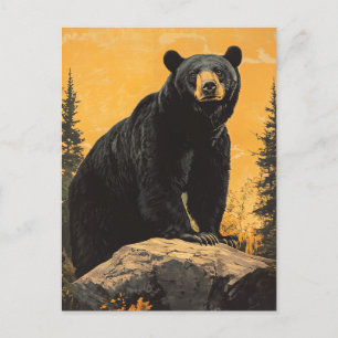 Cartão Postal Vintagem do Black Bear