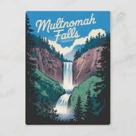 Cartão Postal Vintagem Multnomah Falls
