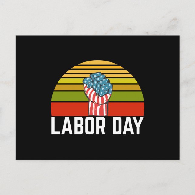 Cartão Postal Vintagem Retroativa no Dia do Trabalho (Frente)