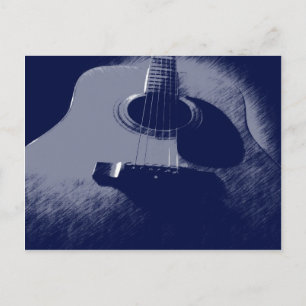 Cartão Postal Violão azul