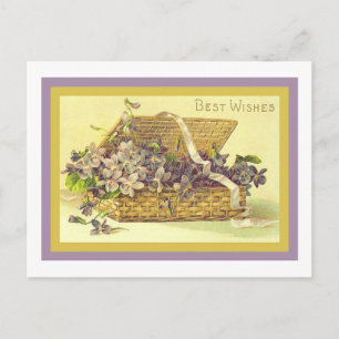 Cartão Postal Violet Best Wish Floral