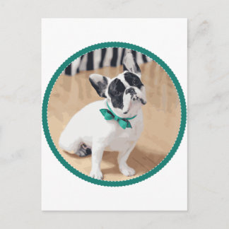Cartão Postal Violet Te Ama! Arte de Bulldog Francesa para Salva