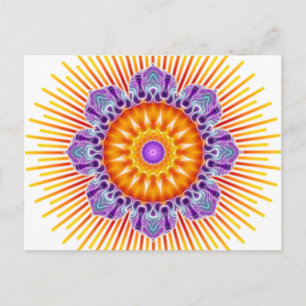 Cartão Postal Violeta amarela da mandala