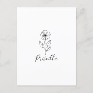 Cartão Postal Violeta de fevereiro Flor de Nascimento Personaliz