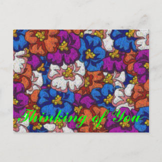 Cartão Postal Violetas de abstrato - Cartão-postal