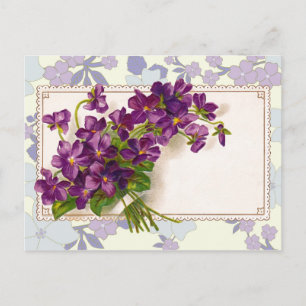 Cartão Postal Violetas para qualquer ocasião - Adicione suas pr