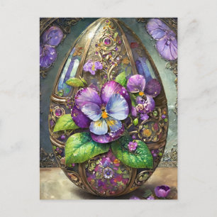 Cartão Postal Violetas Pé de Pássaro em Flor Flores Silvestres O