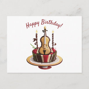 Cartão Postal Violin Birthday