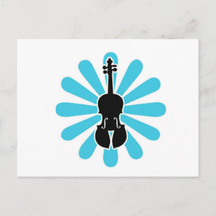 Cartão Postal Violin Daisy Notecards