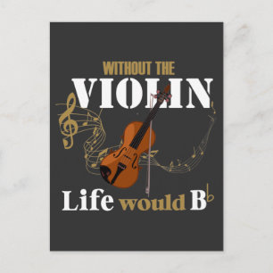 Cartão Postal Violin Player Bb Musical Humor Lover