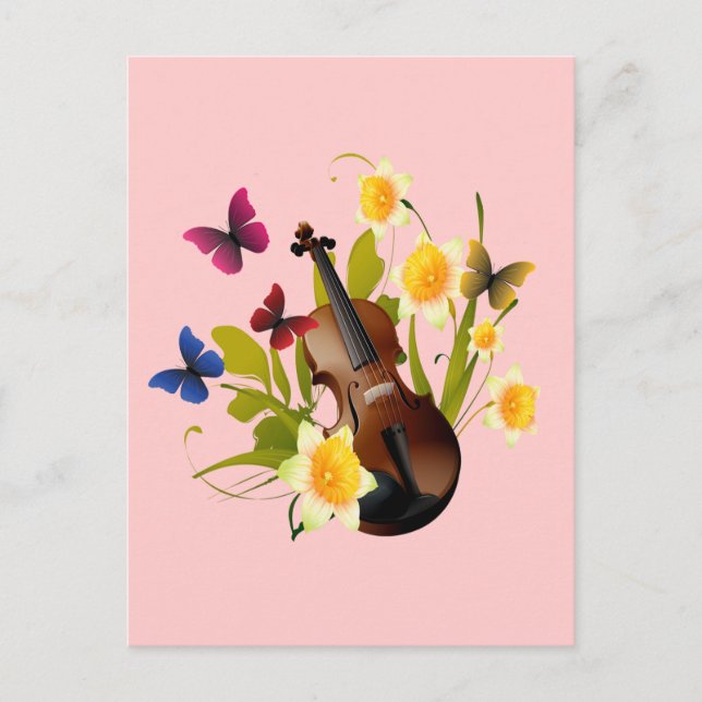 CARTÃO POSTAL VIOLINA, FLORES E BORRACHAS (Frente)
