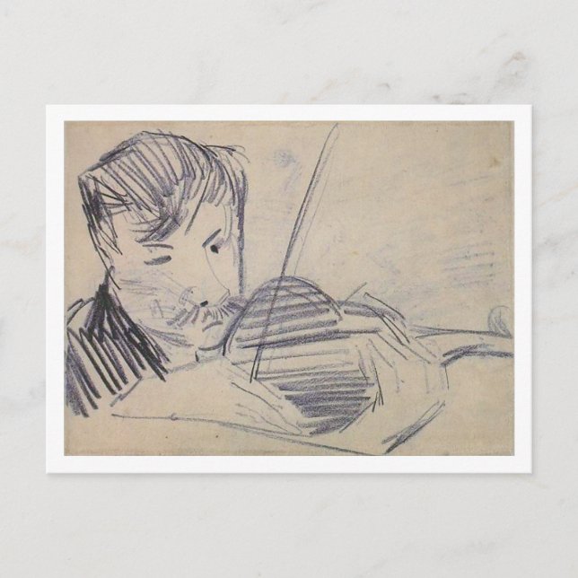 Cartão Postal Violinista visto pela frente Van Gogh de arte (Frente)