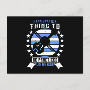 Cartão Postal Violino - A Felicidade Precisa Ser Praticada
