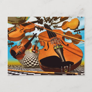 Cartão Postal Violino de Música