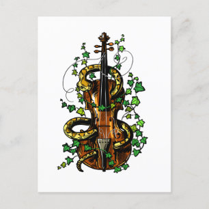 Cartão Postal Violino e cobra