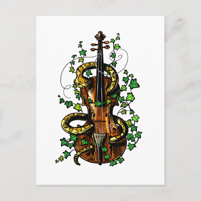 Cartão Postal Violino e cobra (Frente)