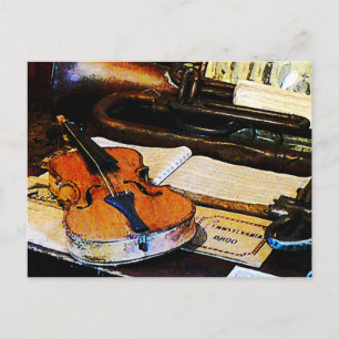 Cartão Postal Violino e Mata