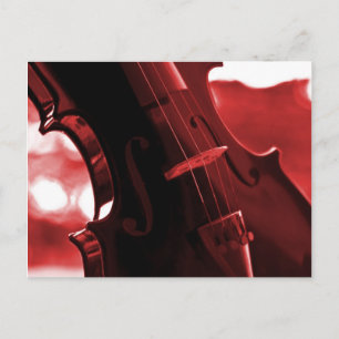 Cartão Postal Violino em Vermelho e Negro